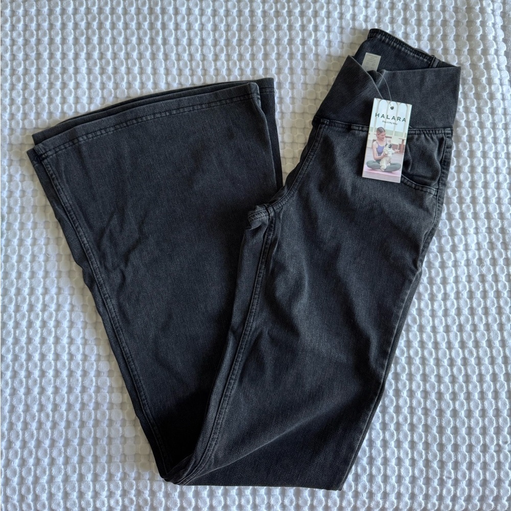NWT Halara Black Crossover Flared Jeggings